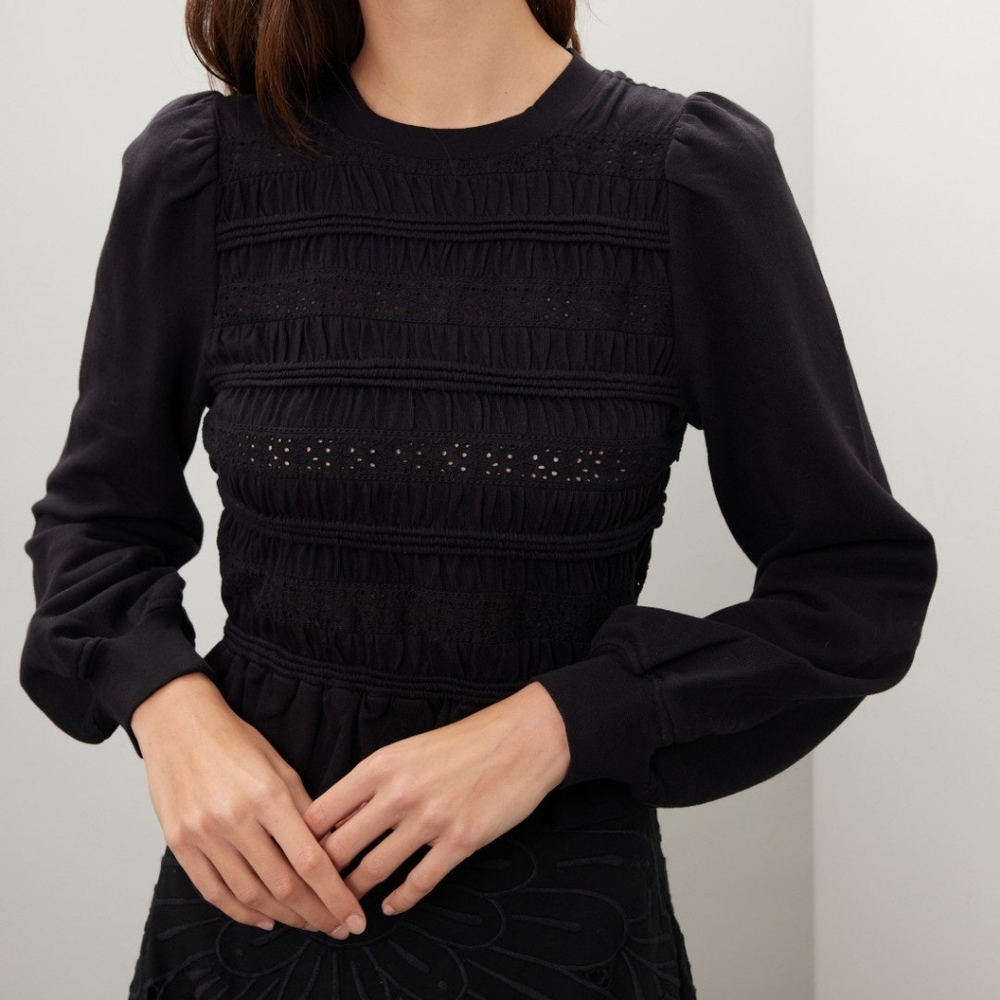 Sea Ny Smoked Black Long Sleeve Top M